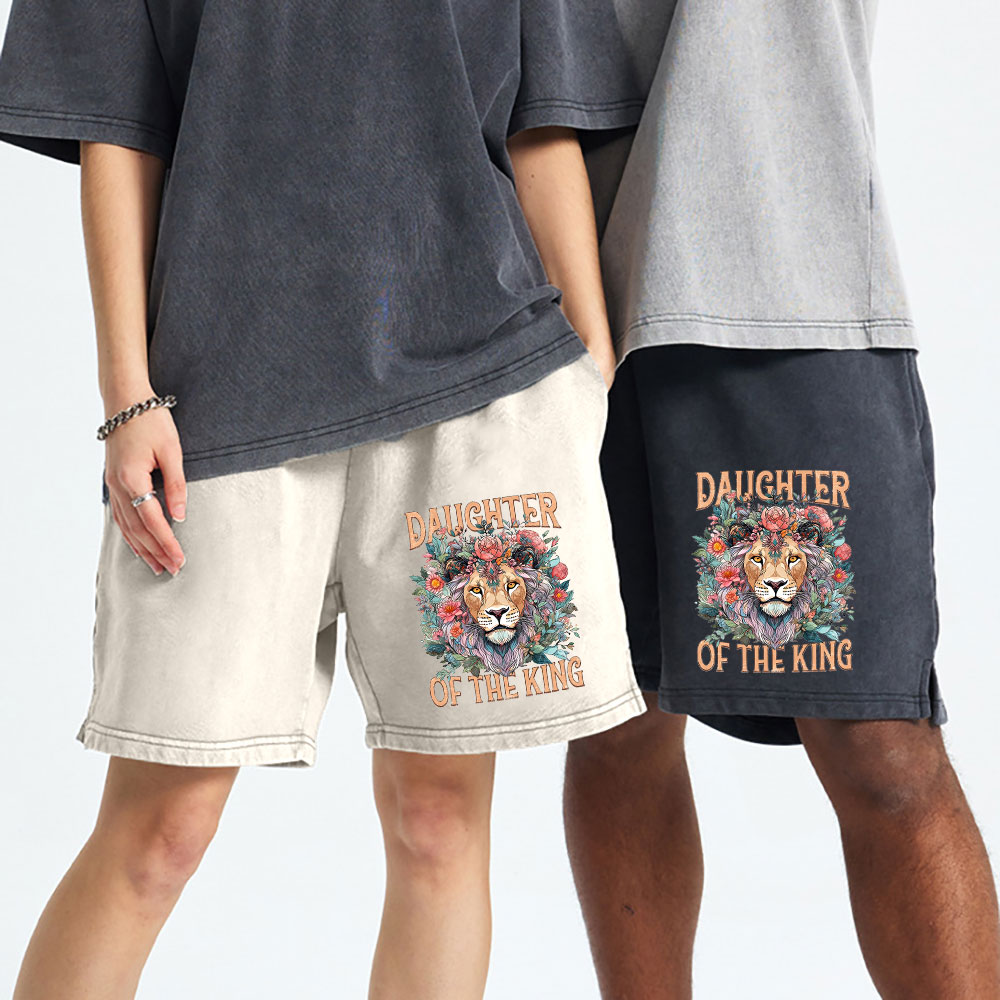 Daughter Of The King Christian Washed Shorts