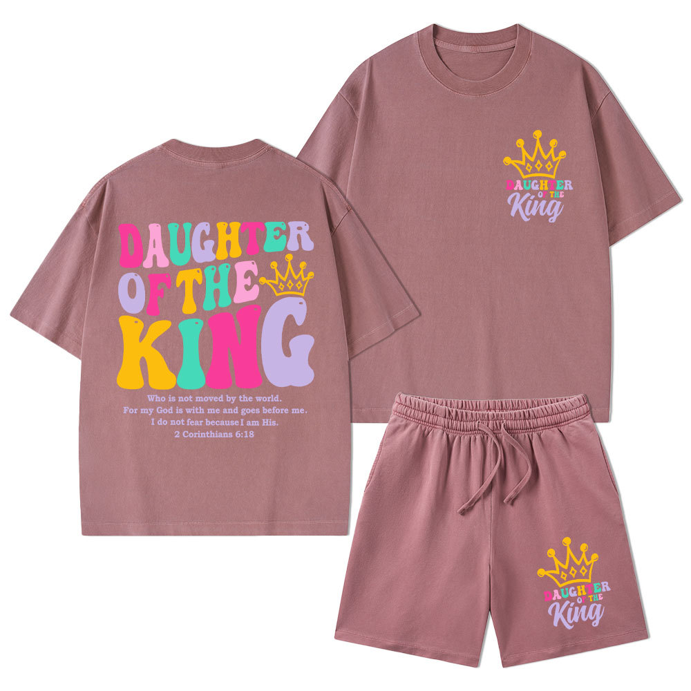 Daughter Of The King Christian Washed T-Shirt & Shorts