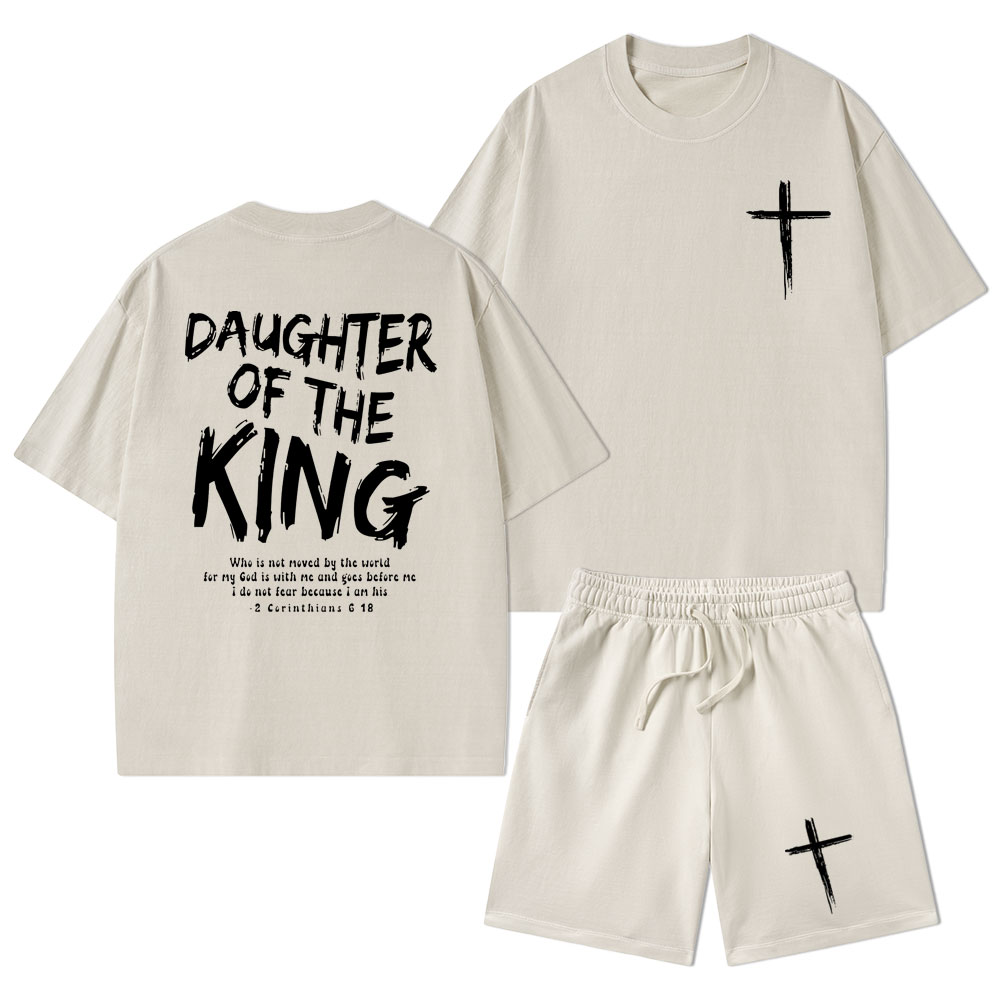 Daughter Of The King Christian Washed T-Shirt & Shorts