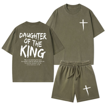 Daughter Of The King Christian Washed T-Shirt & Shorts