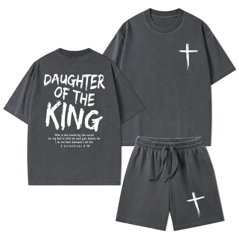 Daughter Of The King Christian Washed T-Shirt & Shorts