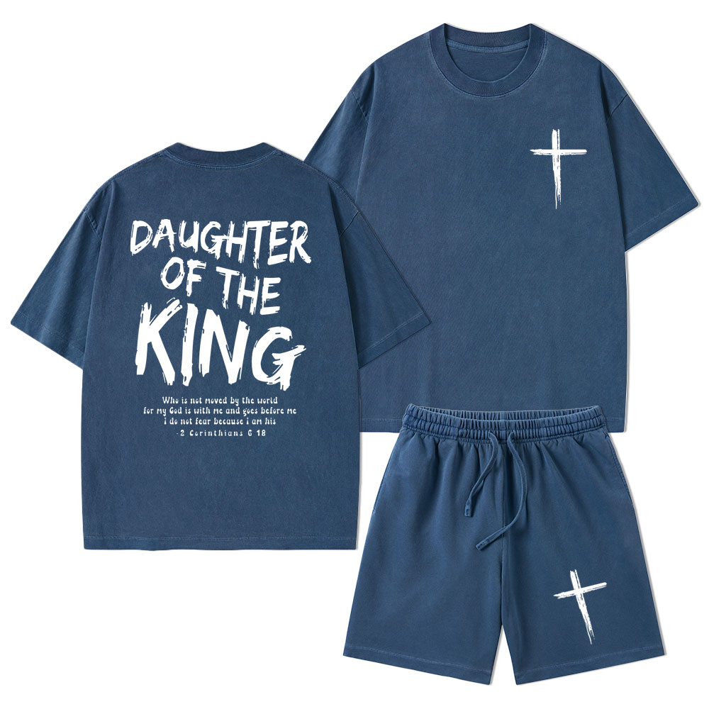 Daughter Of The King Christian Washed T-Shirt & Shorts