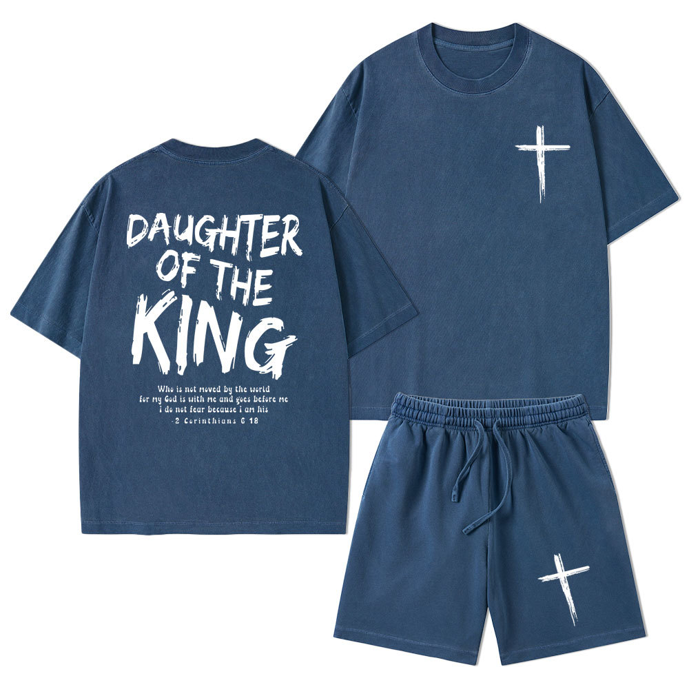 Daughter Of The King Christian Washed T-Shirt & Shorts