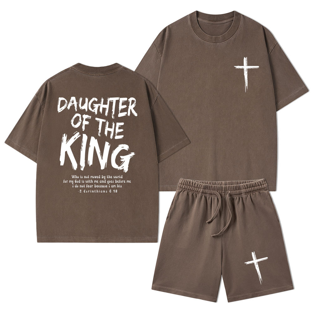 Daughter Of The King Christian Washed T-Shirt & Shorts