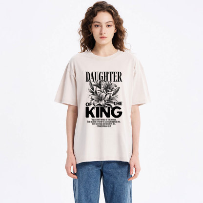 Daughter Of The King Flower Christian Washed T-Shirt