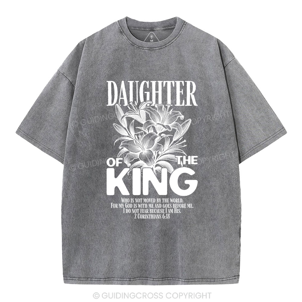 Daughter Of The King Flower Christian Washed T-Shirt