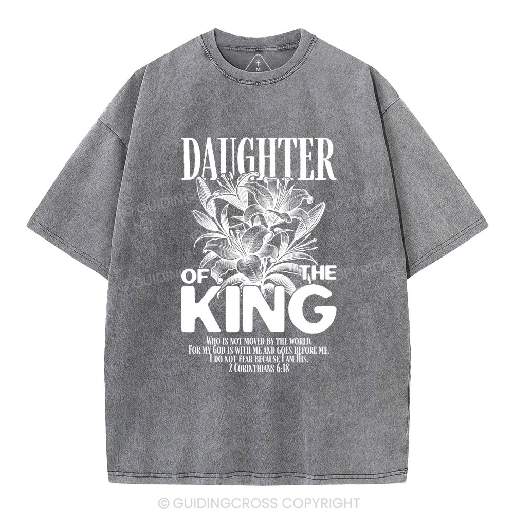 Daughter Of The King Flower Christian Washed T-Shirt