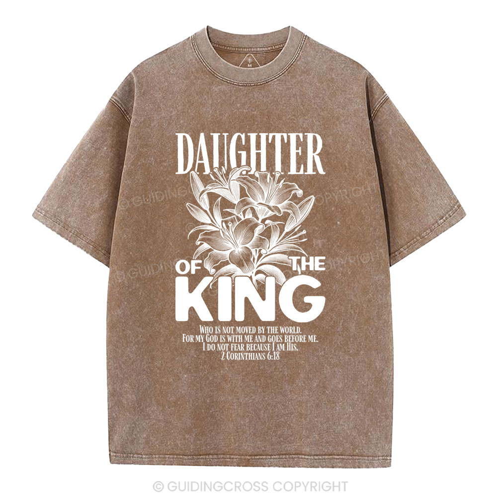 Daughter Of The King Flower Christian Washed T-Shirt