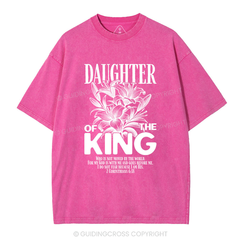 Daughter Of The King Flower Christian Washed T-Shirt