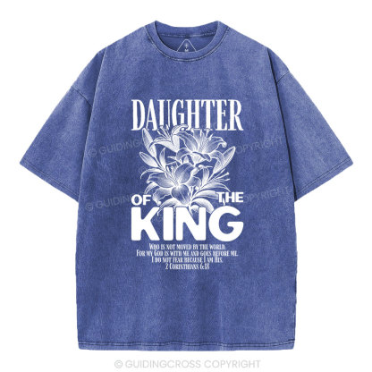 Daughter Of The King Flower Christian Washed T-Shirt