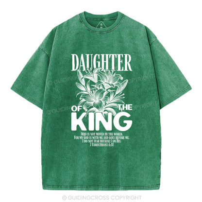 Daughter Of The King Flower Christian Washed T-Shirt