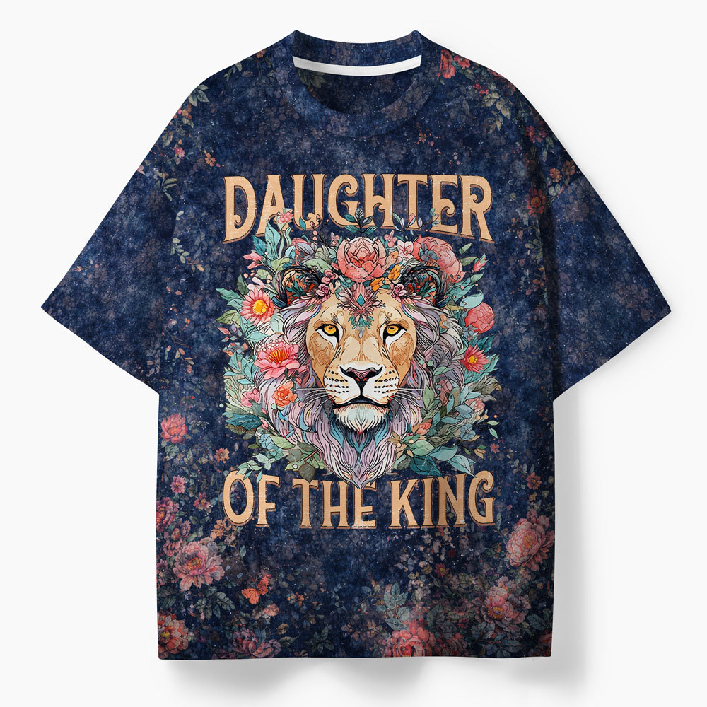 Daughter Of The King Oversized All-Over Print Christian T-Shirt