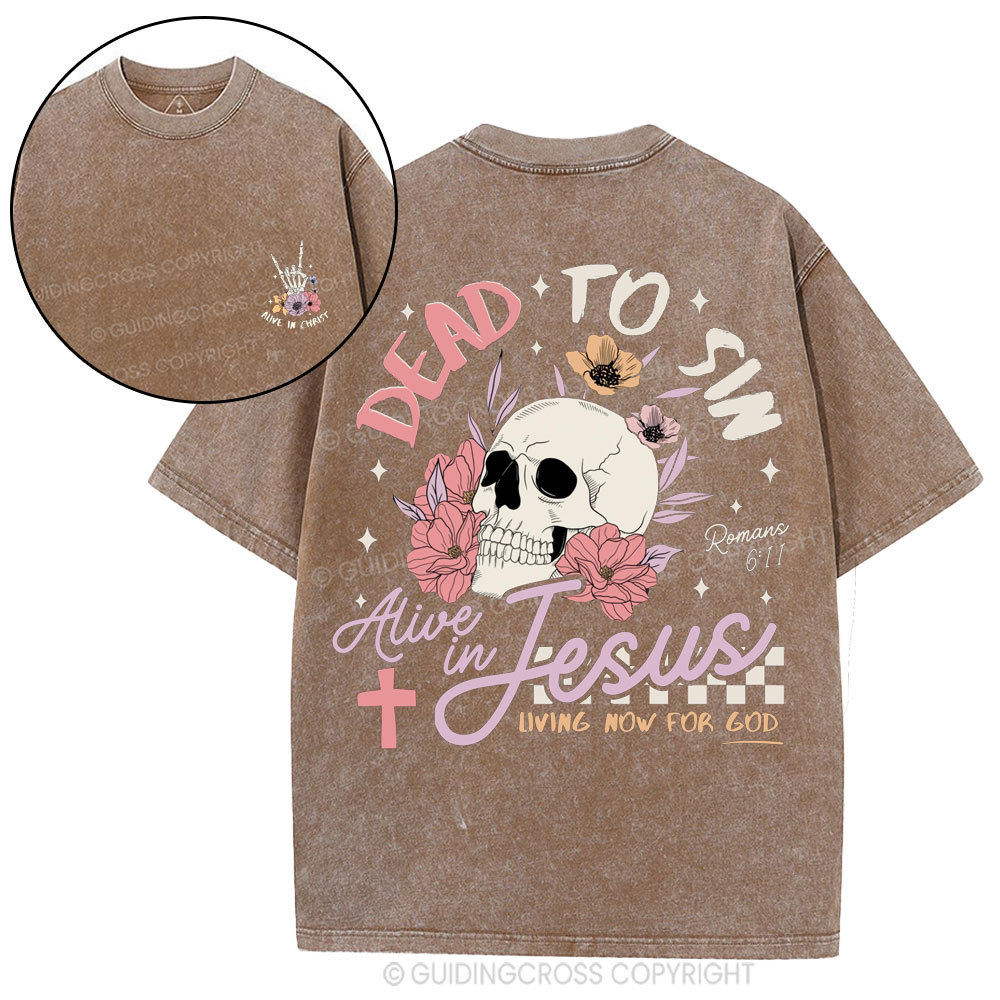 Dead To Sin Alive In Jesus Christian Washed T-Shirt
