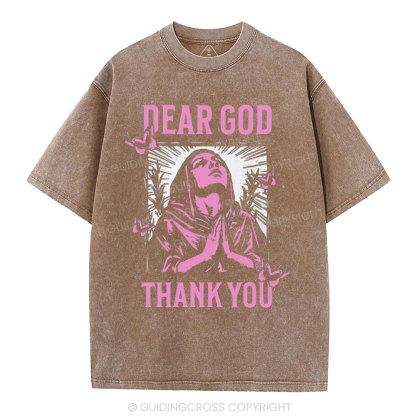 Dear God Thank You Christian Washed T-Shirt