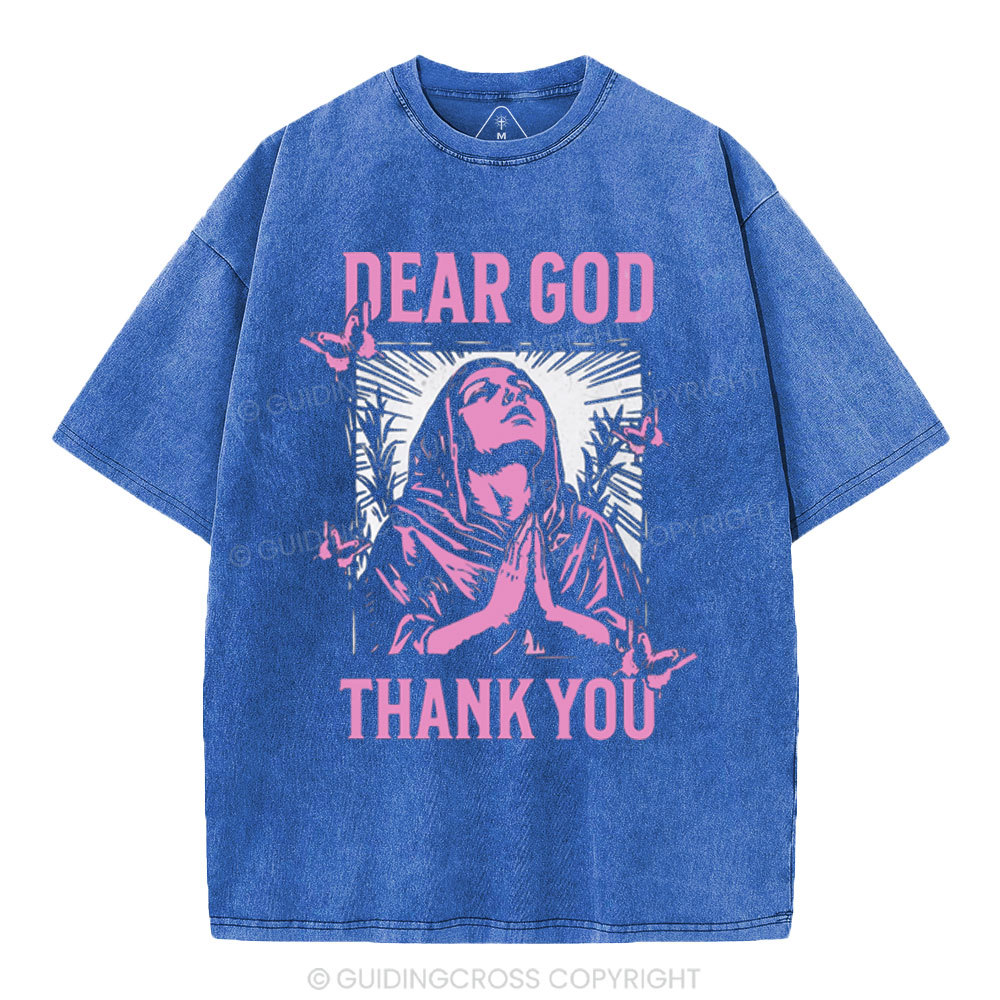 Dear God Thank You Christian Washed T-Shirt