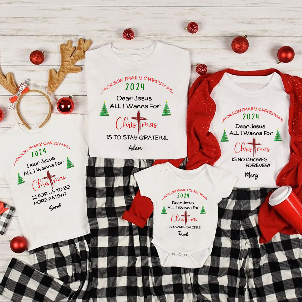 Personalized Christmas Crew Birth Christian Family Matching Shirts  Sale - GuidingCross