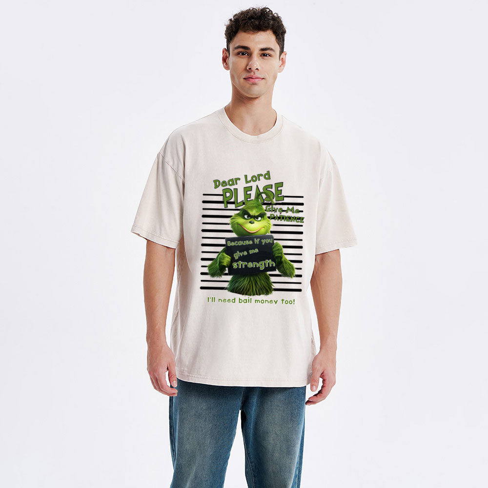 Dear Lord Please Give Me Patience  Christian Washed T-Shirt