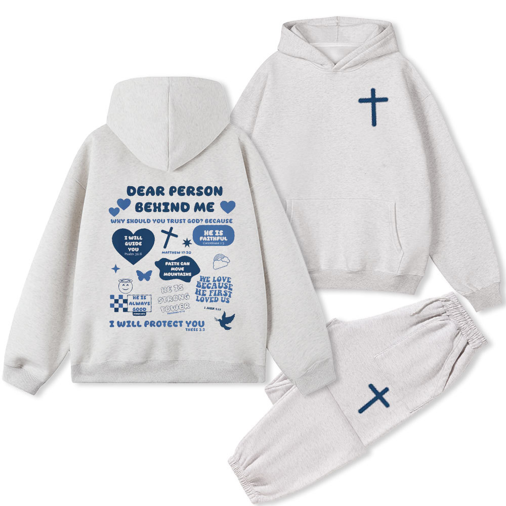 Dear Person Behind Me Christian Fleece Hoodie Set