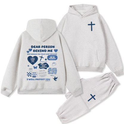 Dear Person Behind Me Christian Fleece Hoodie Set