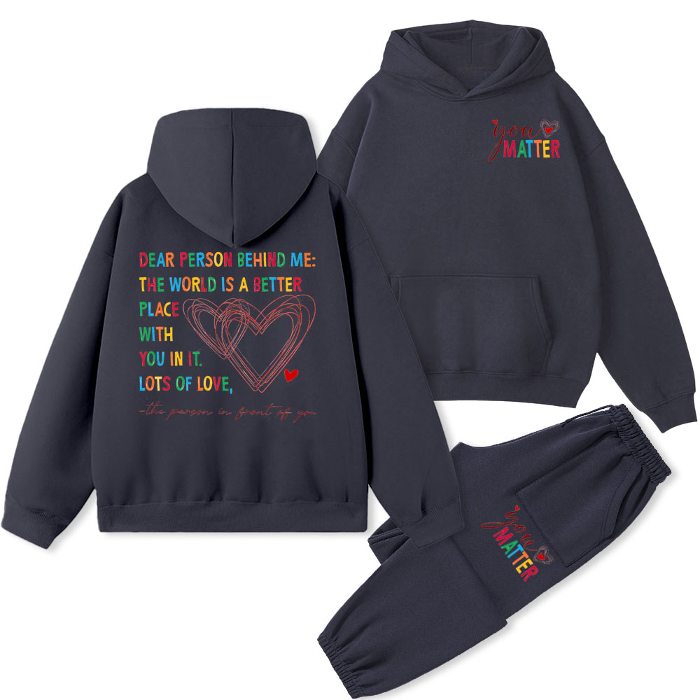 Dear Person Behind Me Christian Fleece Hoodie Set