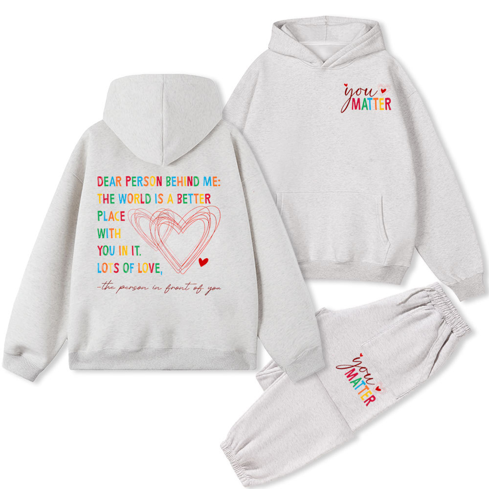 Dear Person Behind Me Christian Fleece Hoodie Set