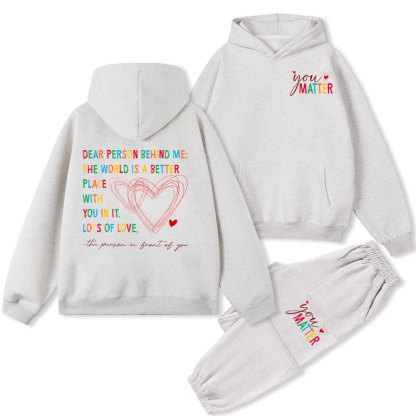 Dear Person Behind Me Christian Fleece Hoodie Set