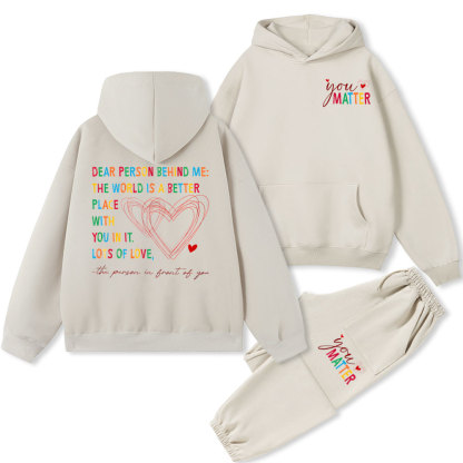 Dear Person Behind Me Christian Fleece Hoodie Set