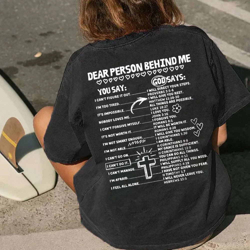 Dear Person Behind Me Christian Washed T-Shirt