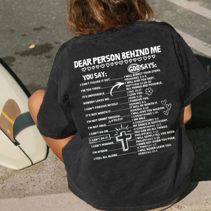 Dear Person Behind Me Christian Washed T-Shirt