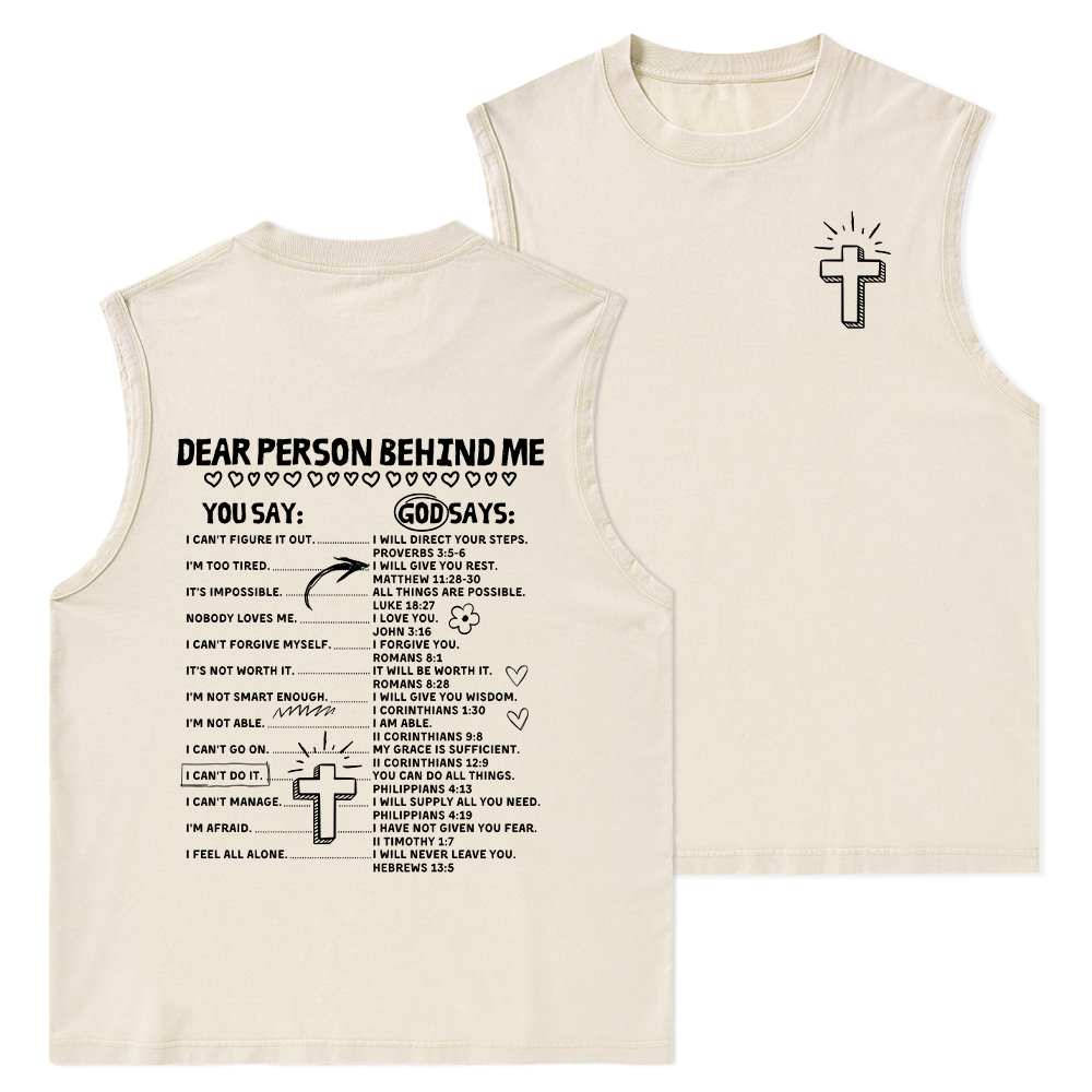 Dear Person Behind Me Christian Washed Tank Top