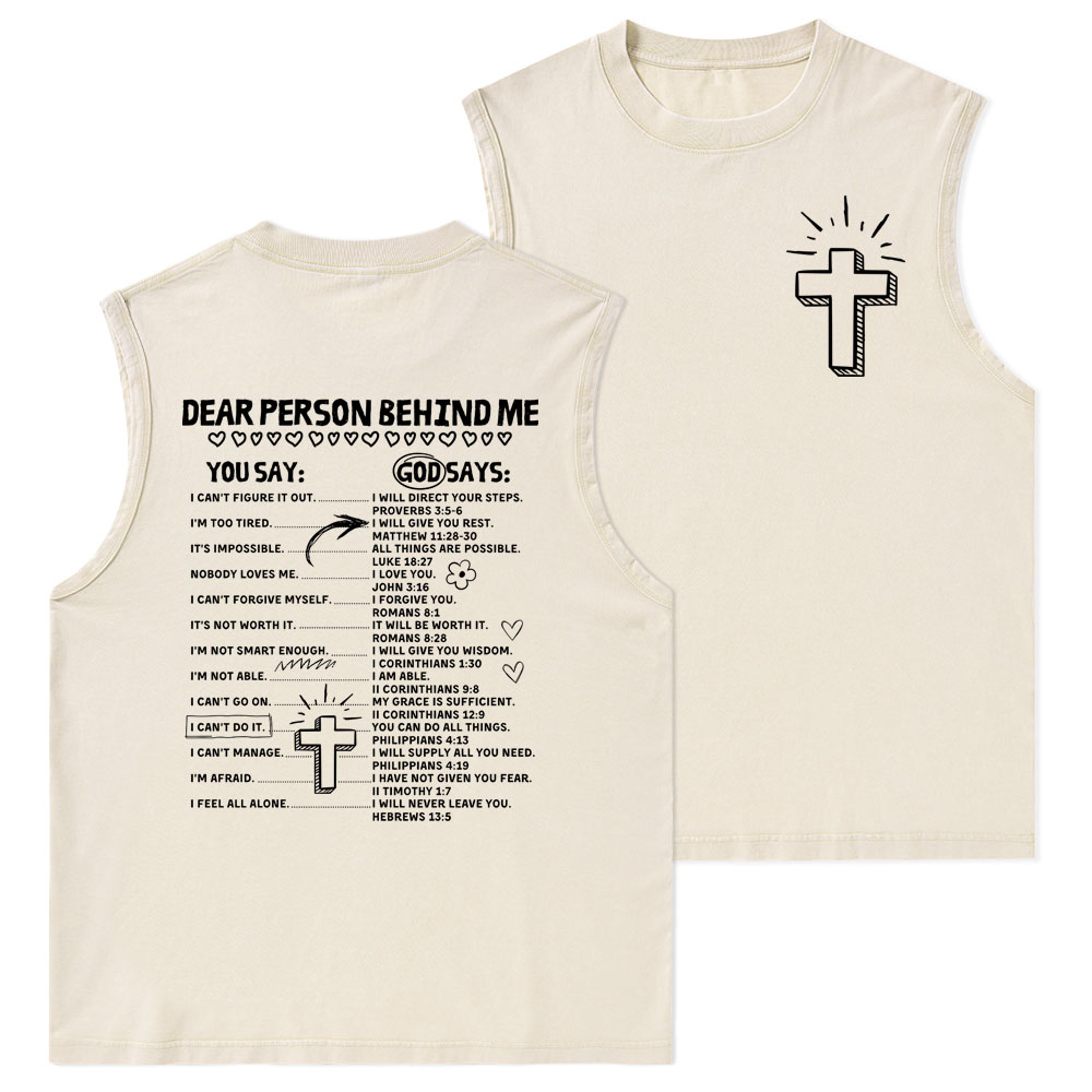 Dear Person Behind Me Christian Washed Tank Top