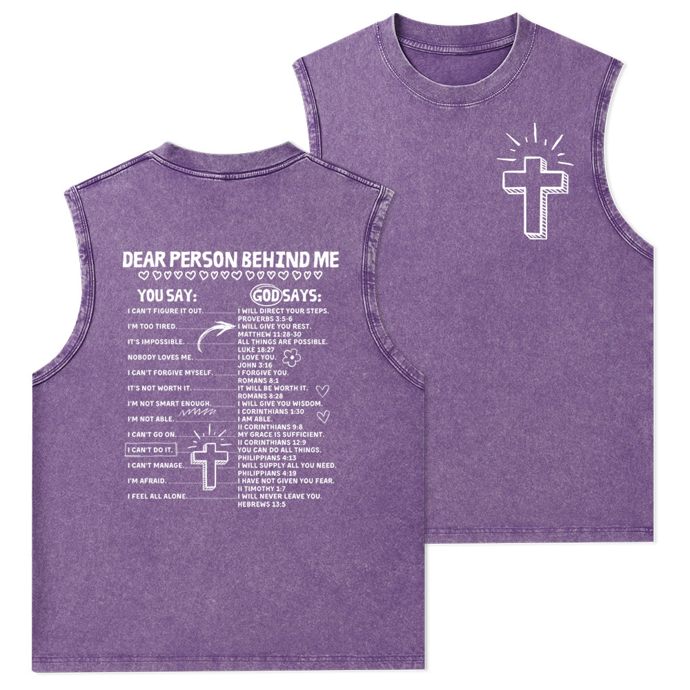Dear Person Behind Me Christian Washed Tank Top