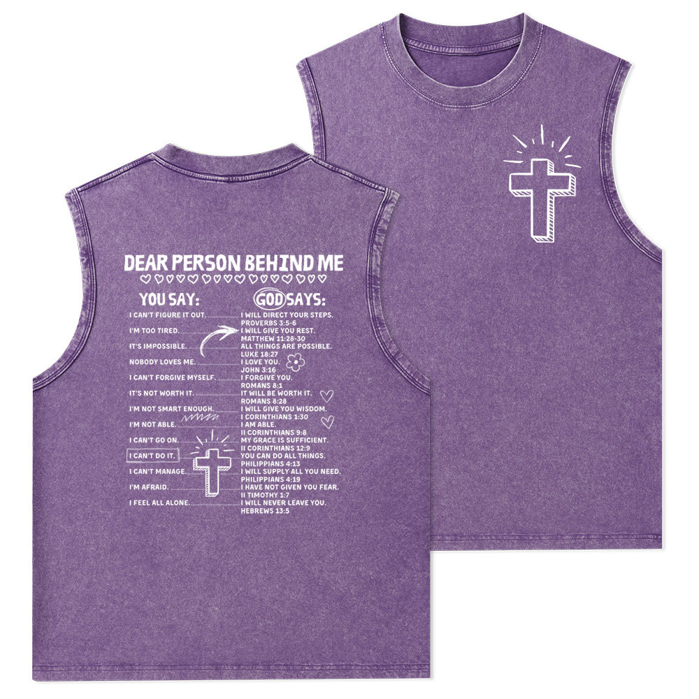 Dear Person Behind Me Christian Washed Tank Top