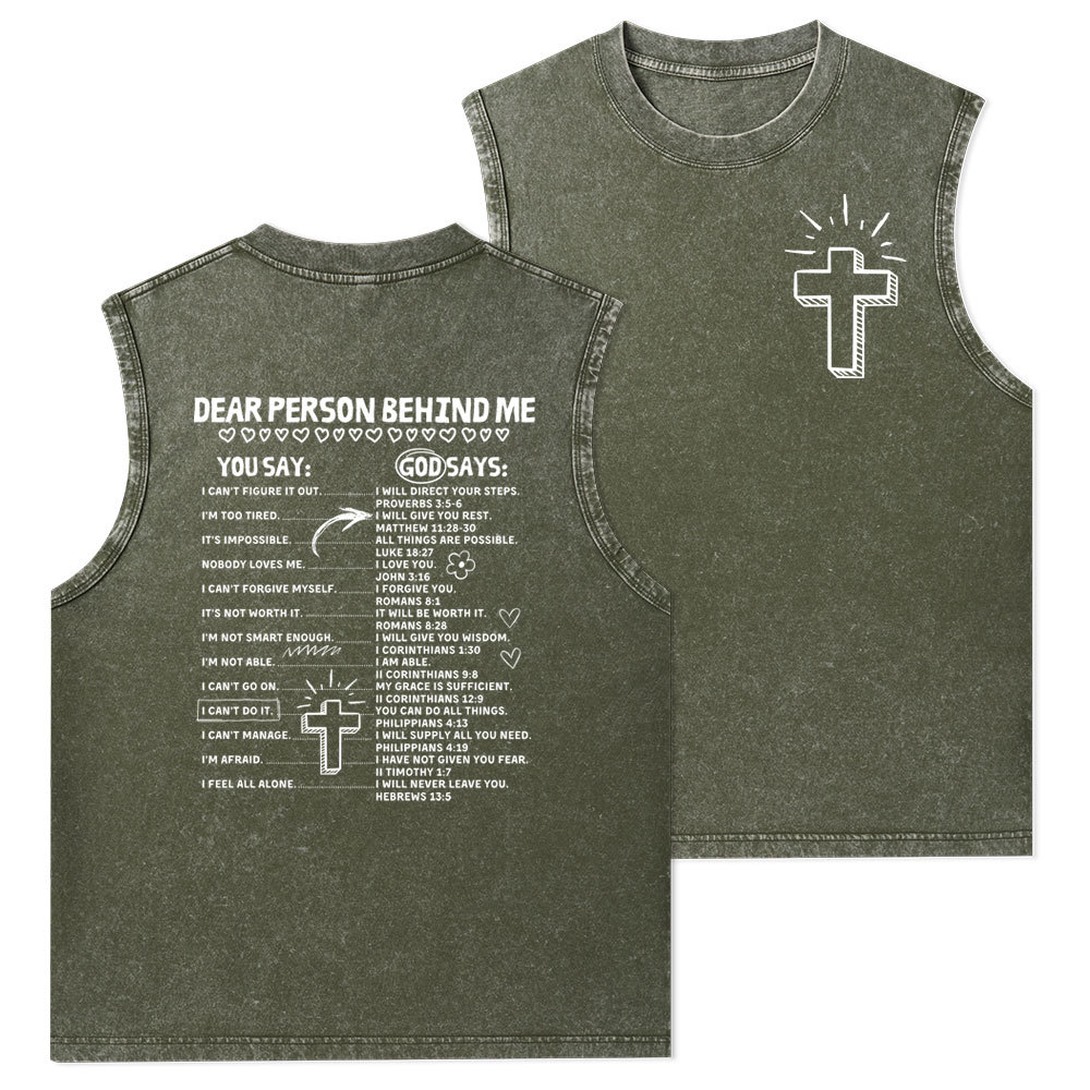 Dear Person Behind Me Christian Washed Tank Top