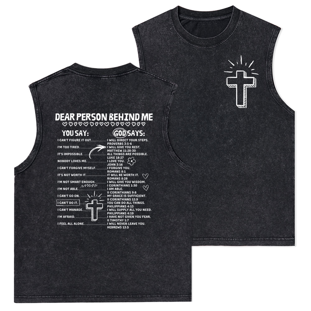 Dear Person Behind Me Christian Washed Tank Top