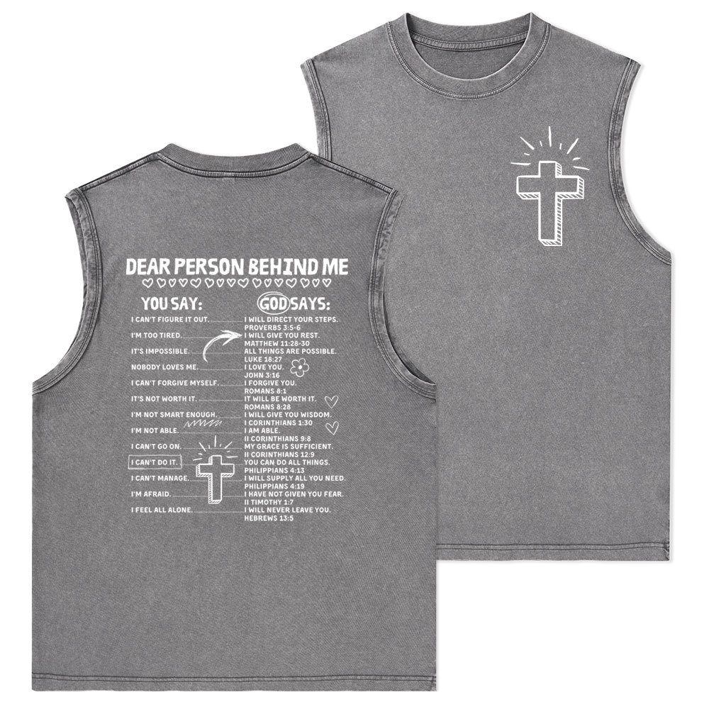 Dear Person Behind Me Christian Washed Tank Top