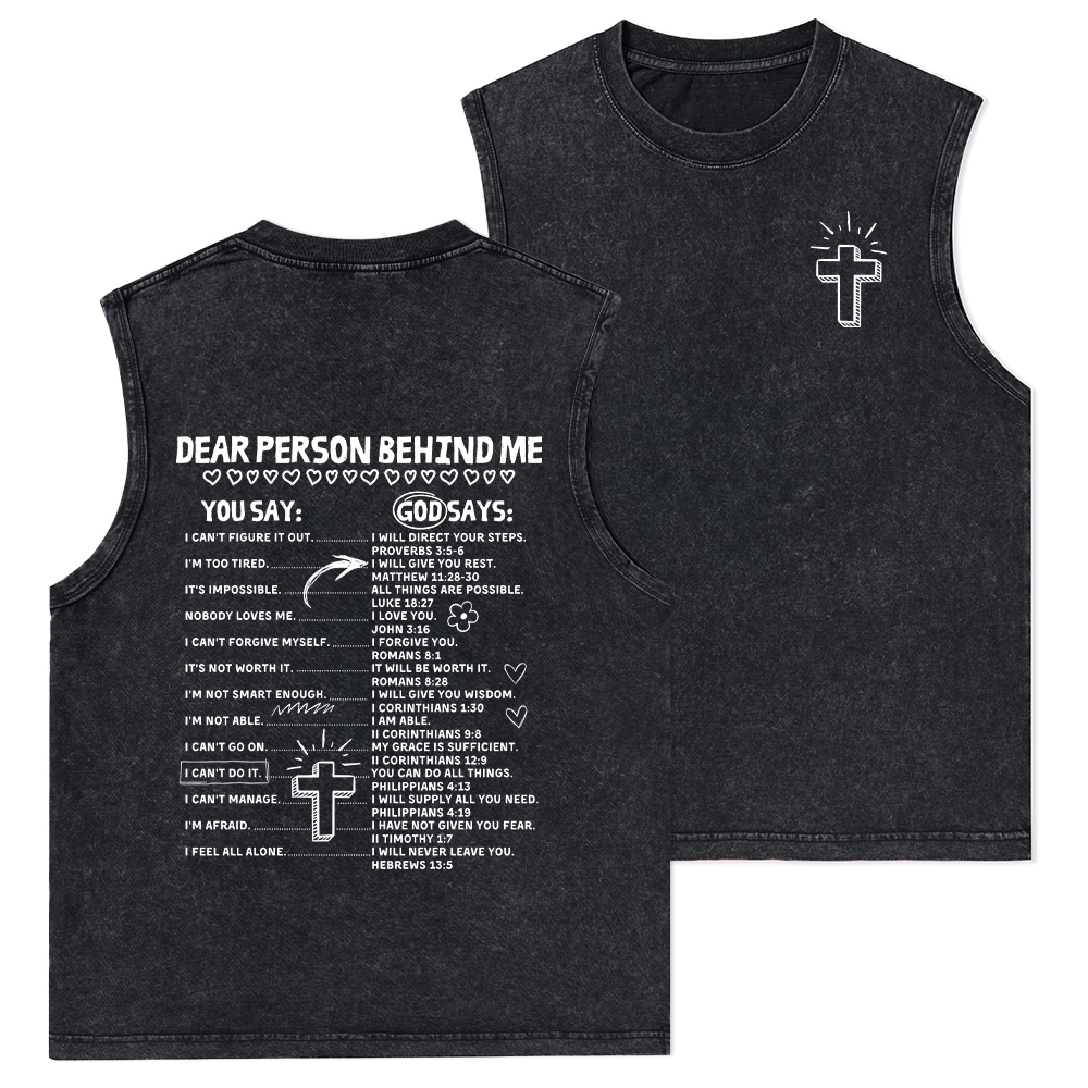 Dear Person Behind Me Christian Washed Tank Top