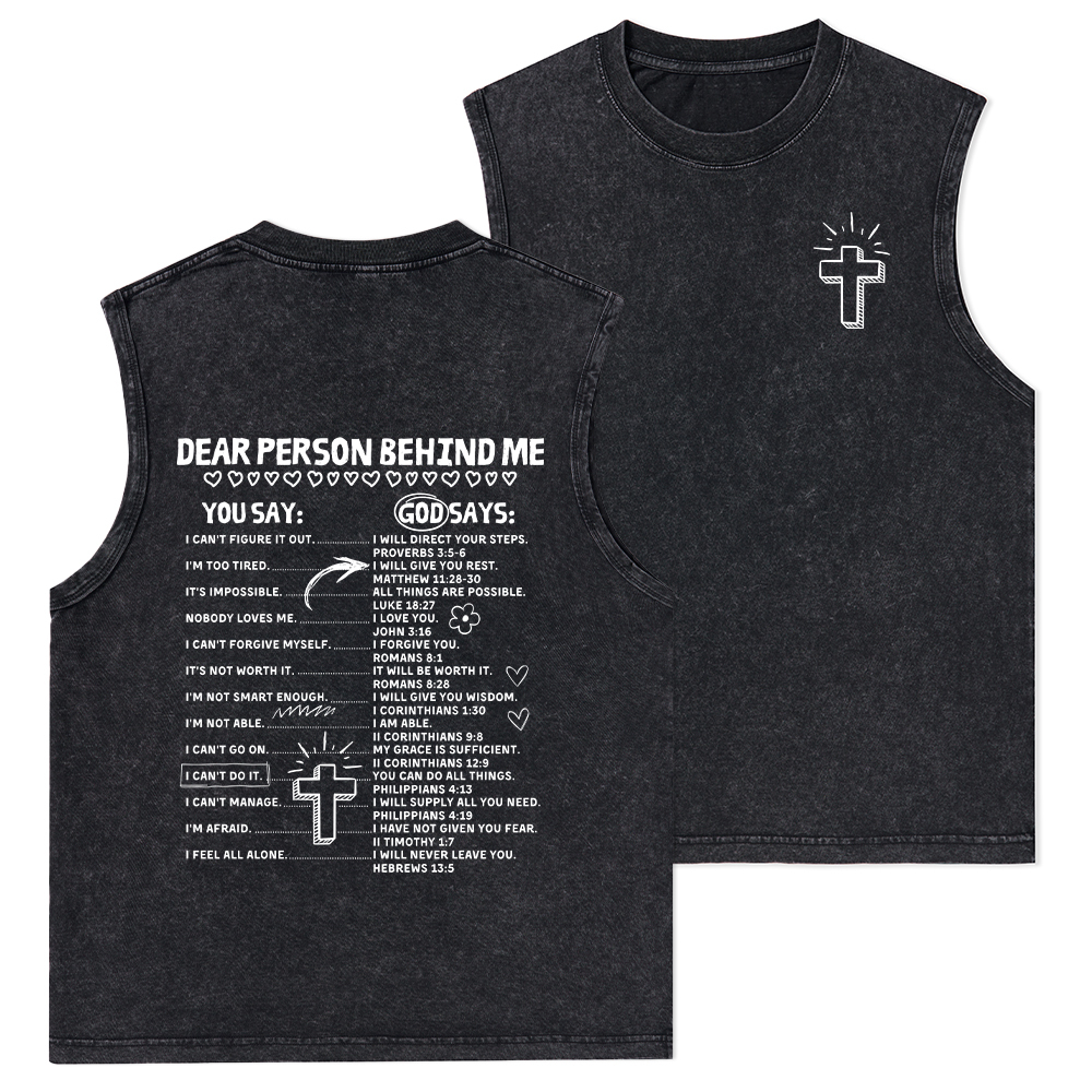 Dear Person Behind Me Christian Washed Tank Top