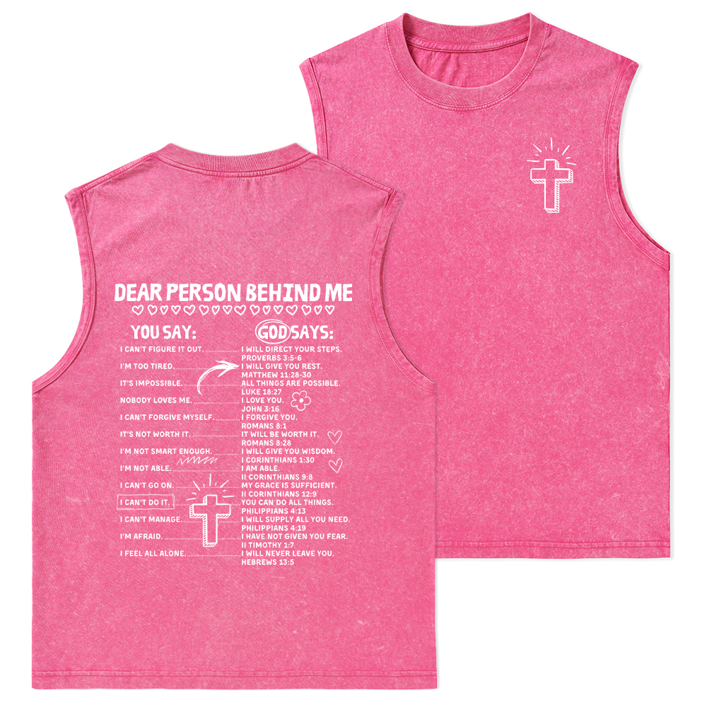 Dear Person Behind Me Christian Washed Tank Top