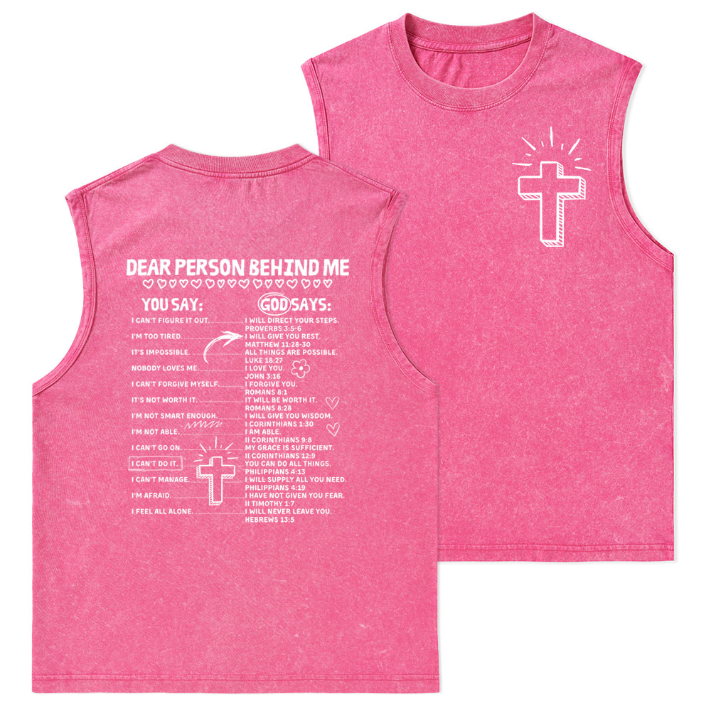 Dear Person Behind Me Christian Washed Tank Top