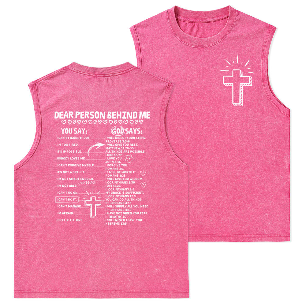 Dear Person Behind Me Christian Washed Tank Top