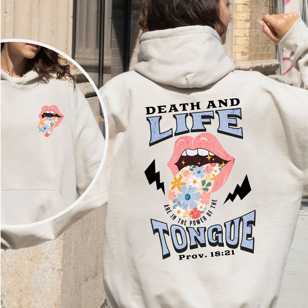 Death And Life Tongue Christian Fleece Hoodie Set