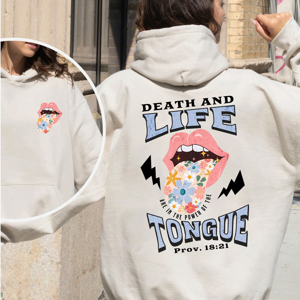 Death And Life Tongue Christian Fleece Hoodie Set