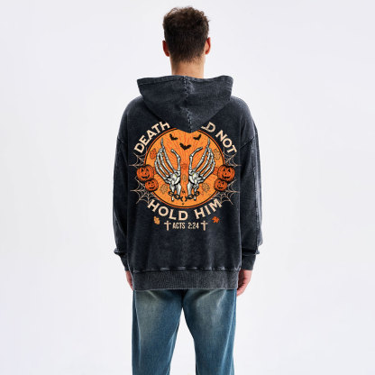 Death Could Not Hold Him Christian Washed Hoodie 