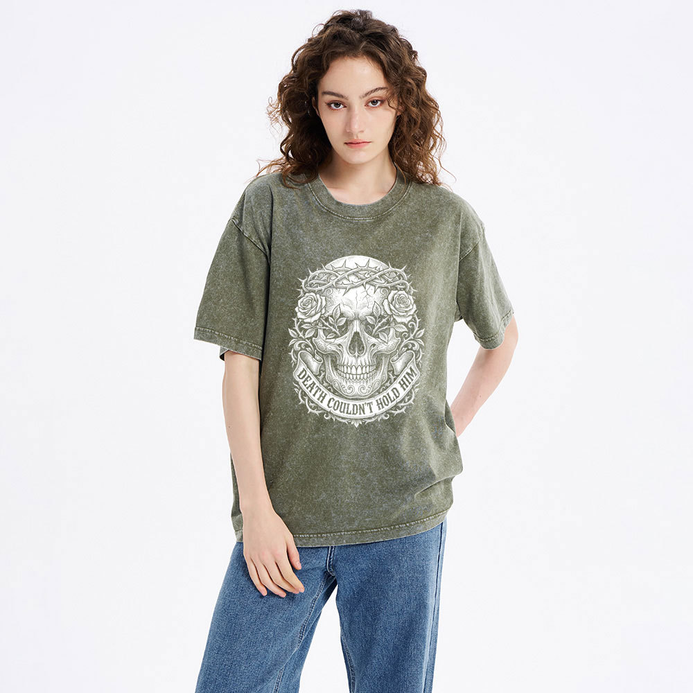 Death Could Not Hold Him Christian Washed T-Shirt