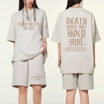 Death Could Not Hold Him Christian Washed T-Shirt & Shorts