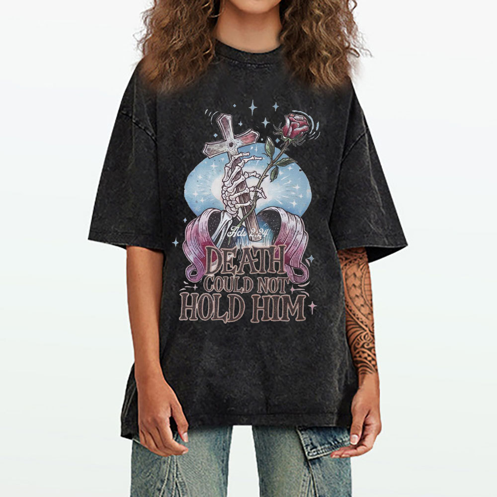 Death Could Not Hold Him Christian Washed T-Shirt