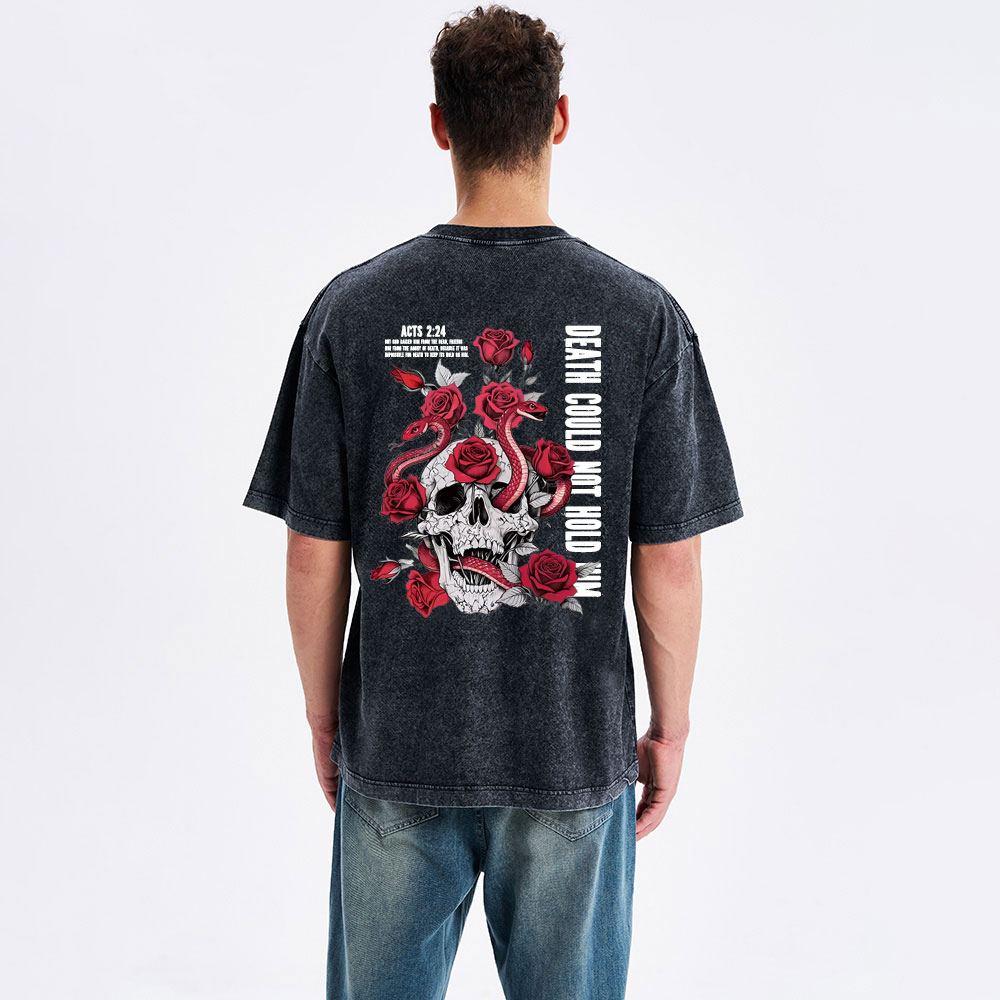 Death Could Not Hold Him Christian Washed T-Shirt