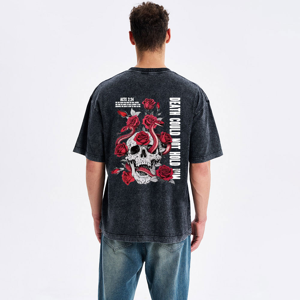 Death Could Not Hold Him Christian Washed T-Shirt