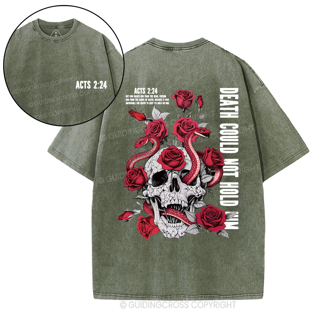 Death Could Not Hold Him Christian Washed T-Shirt